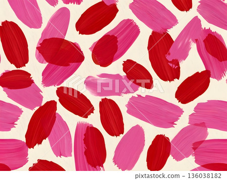 Vibrant Abstract Brush Stroke Pattern in Pink and Red Tones 136038182