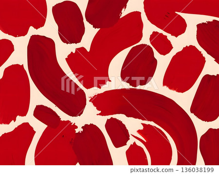 Abstract Red Brushstroke Pattern on Cream Background for Design Use Abstract Red Brushstroke Pattern on Cream Background for Design Use 136038199