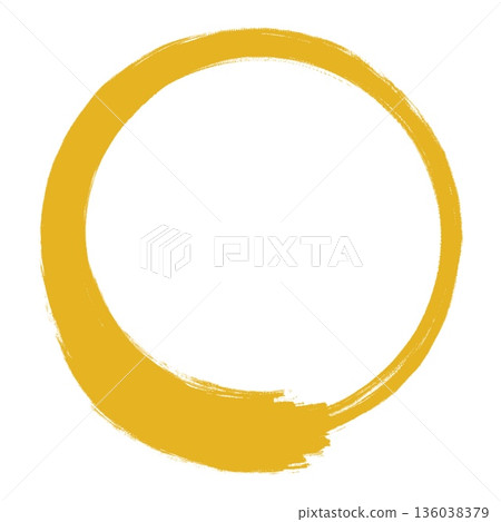 Circle drawn with a brush _ center line _ gold 136038379