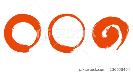 筆刷繪製的圓圈和漩渦_set_vermilion 筆刷繪製的圓圈和漩渦_set_vermilion 136038404