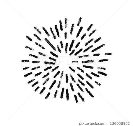 Crayon doodle firework icon. Pencil hand drawn confetti symbol. Chalk color birthday firecracker and confetti. Crayon graphic design element. Vector illustration isolated on white background Crayon doodle firework icon. Pencil hand drawn confetti symbol. Chalk color birthday firecracker and confetti. Crayon graphic design element. Vector illustration isolated on white background 136038502