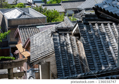 Traditional Japanese roof scenery Traditional Japanese roof scenery 136038747