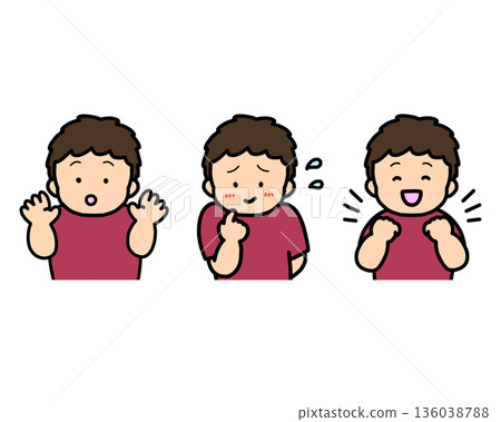 驚訝、尷尬與喜悅:一套三件式兒童情緒表達 驚訝、尷尬與喜悅:一套三件式兒童情緒表達 136038788