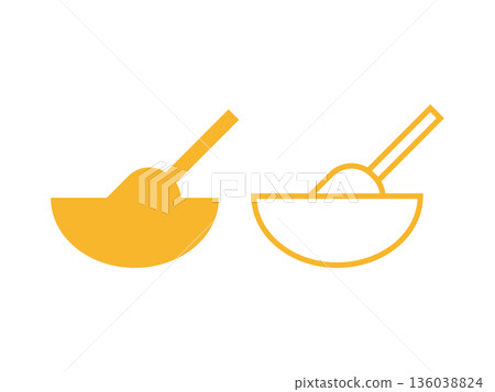 碗和打蛋器圖示插圖集 136038824