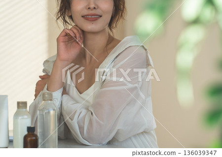 Beauty, skin care, beautiful skin, makeup image of a woman Beauty, skin care, beautiful skin, makeup image of a woman 136039347
