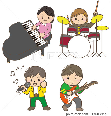 兒童樂團表演和音樂會插圖 136039448