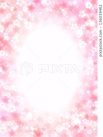 Gently sparkling cherry blossom background frame vertical 136039462