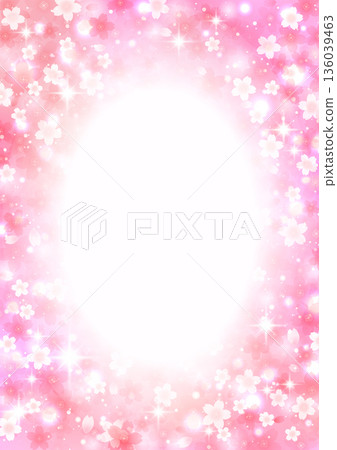 Gently sparkling cherry blossom background frame vertical 136039463