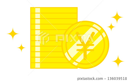 儲蓄圖片範例 日元硬幣 136039518