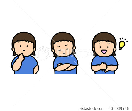 Worrying, Thinking, Inspirational Children's Emotional Expressions 3-Piece Set Worrying, Thinking, Inspirational Children's Emotional Expressions 3-Piece Set 136039556