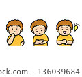 Worrying, Thinking, Inspirational Children's Emotional Expressions 3-Piece Set 136039684