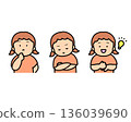 Worrying, Thinking, Inspirational Children's Emotional Expressions 3-Piece Set 136039690