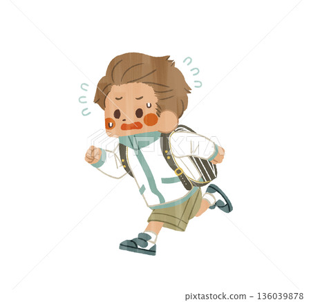 小學生們匆匆奔跑—Gash 136039878