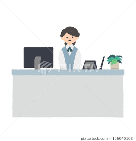 醫療機構或辦公室接待處工作人員的插圖 醫療機構或辦公室接待處工作人員的插圖 136040108