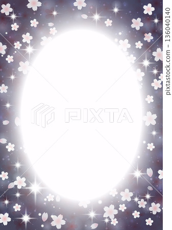 Fantastic glowing cherry blossoms at night background frame vertical Fantastic glowing cherry blossoms at night background frame vertical 136040140