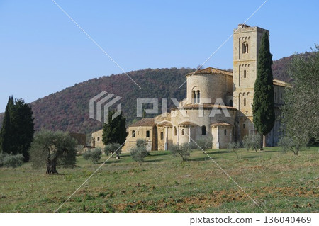 Tuscan hilltop monastery 136040469