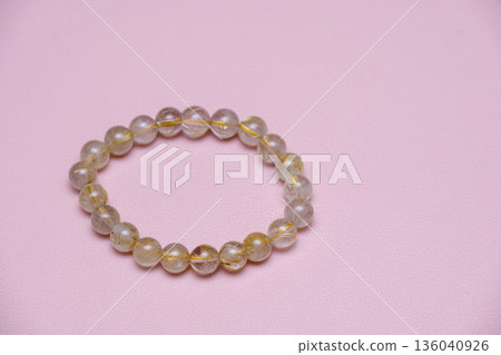 Rutilated Quartz Bracelet Crystal Natural Stone Material 136040926