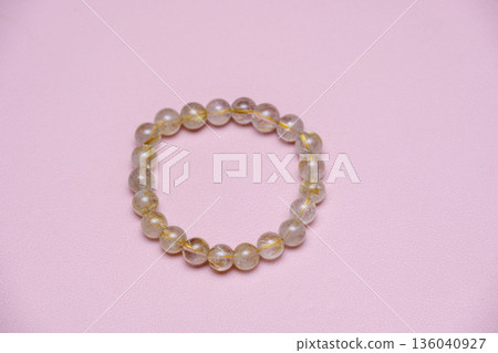 Rutilated Quartz Bracelet Crystal Natural Stone Material 136040927