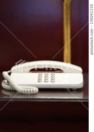Internal telephone at the reception Internal telephone at the reception 136041158