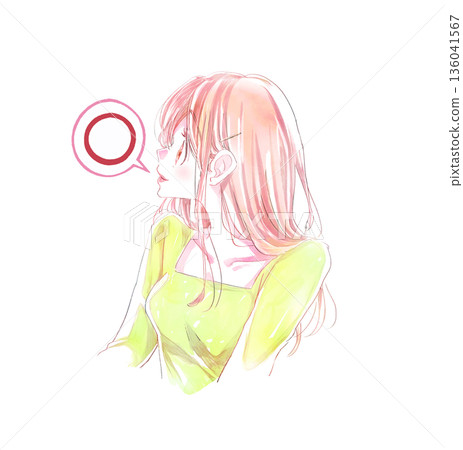 容貌姣好的女性側臉 136041567