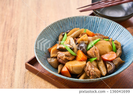 Chikuzen-ni chicken and root vegetables (a hearty stew) Chikuzen-ni chicken and root vegetables (a hearty stew) 136041699