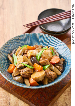 Chikuzen-ni chicken and root vegetables (a hearty stew) Chikuzen-ni chicken and root vegetables (a hearty stew) 136041707