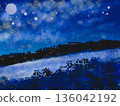 Moonlight and starry sky 136042192