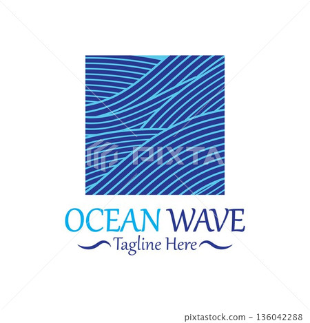 Abstract Blue Ocean Wave In Asian Style. Vector Illustration Abstract Blue Ocean Wave In Asian Style. Vector Illustration 136042288