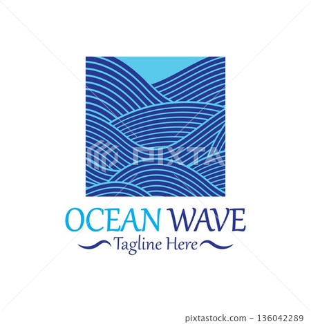 Abstract Blue Ocean Wave In Asian Style. Vector Illustration Abstract Blue Ocean Wave In Asian Style. Vector Illustration 136042289