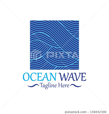 Abstract Blue Ocean Wave In Asian Style. Vector Illustration Abstract Blue Ocean Wave In Asian Style. Vector Illustration 136042300