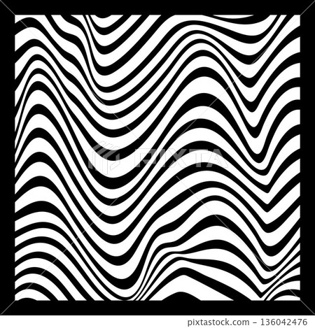 Abstract Geometric Background of Fluid Waves with Fashionable Striped Surface Pattern - Black and White, Vector Swirls Abstract Geometric Background of Fluid Waves with Fashionable Striped Surface Pattern - Black and White, Vector Swirls 136042476