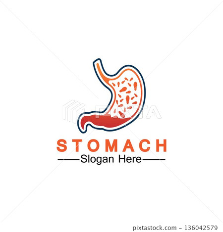 Stomach Health Logo vector illustration design - creative Gastroenterology Healthy Logo element icon, Stomach healthcare icon vector template 136042579