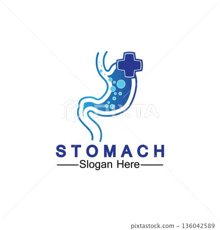 Stomach Health Logo vector illustration design - creative Gastroenterology Healthy Logo element icon, Stomach healthcare icon vector template 136042589