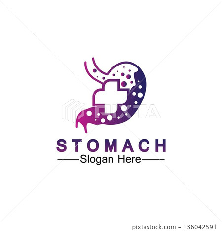 Stomach Health Logo vector illustration design - creative Gastroenterology Healthy Logo element icon, Stomach healthcare icon vector template 136042591