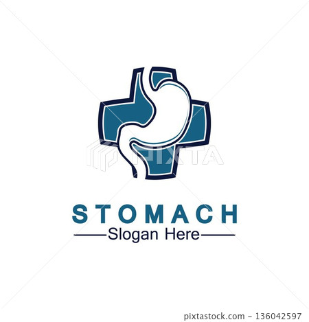 Stomach Health Logo vector illustration design - creative Gastroenterology Healthy Logo element icon, Stomach healthcare icon vector template 136042597