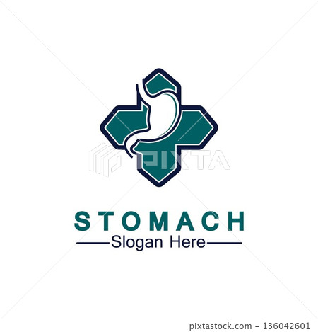 Stomach Health Logo vector illustration design - creative Gastroenterology Healthy Logo element icon, Stomach healthcare icon vector template 136042601