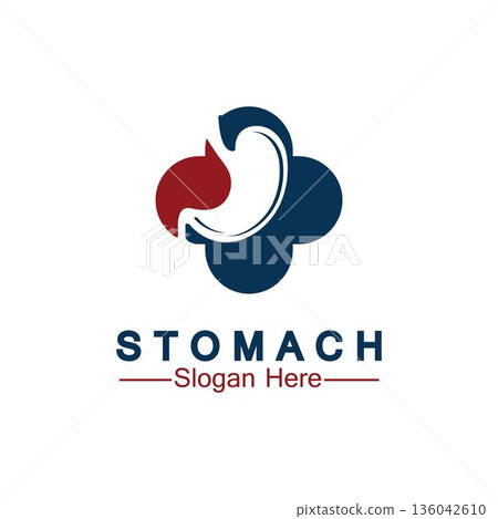 Stomach Health Logo vector illustration design - creative Gastroenterology Healthy Logo element icon, Stomach healthcare icon vector template 136042610