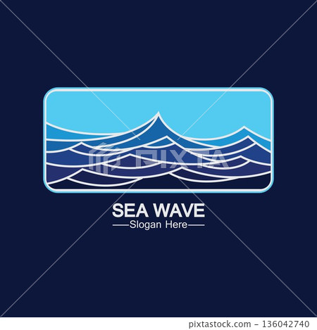 Sea Wave Logo Template Design Vector, Emblem, Design Concept, Creative Symbol, Icon 136042740