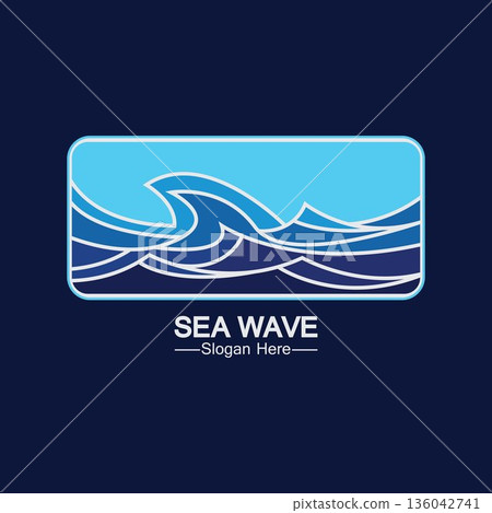 Sea Wave Logo Template Design Vector, Emblem, Design Concept, Creative Symbol, Icon 136042741