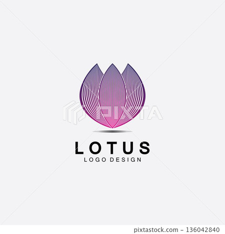 Vector lotus flowers design for spa, yoga class, hotel and resort 136042840