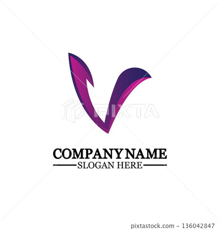 Letter V with Check Mark logo illustration design. Creative Minimal luxury emblem design. Universal elegant icon.Graphic Alphabet Symbol for Corporate Business Identity. Letter V with Check Mark logo illustration design. Creative Minimal luxury emblem design. Universal elegant icon.Graphic Alphabet Symbol for Corporate Business Identity. 136042847