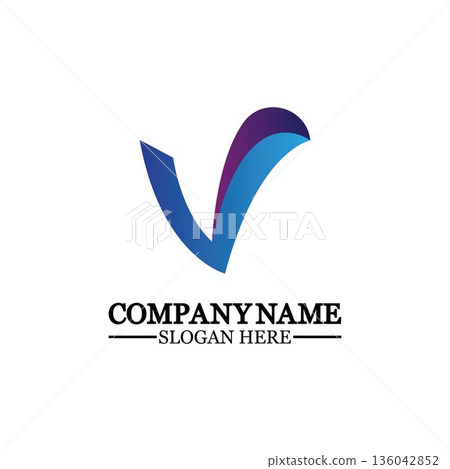 Letter V with Check Mark logo illustration design. Creative Minimal luxury emblem design. Universal elegant icon.Graphic Alphabet Symbol for Corporate Business Identity. Letter V with Check Mark logo illustration design. Creative Minimal luxury emblem design. Universal elegant icon.Graphic Alphabet Symbol for Corporate Business Identity. 136042852