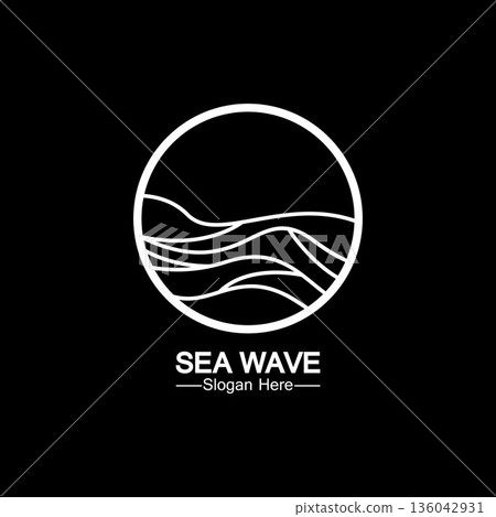 sea ocean wave line logo simple monoline style vector icon symbol illustration sea ocean wave line logo simple monoline style vector icon symbol illustration 136042931