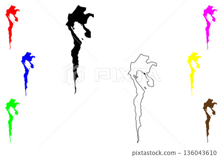 Mati city (Davao Region, Republic of the Philippines, ROP) map vector illustration, scribble sketch Mati map 136043610