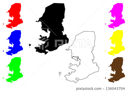Olongapo city (Central Luzon Region, Republic of the Philippines, ROP) map vector illustration, scribble sketch Olongapo map 136043704