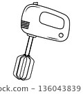 Doodle style mixer, black outline 136043839