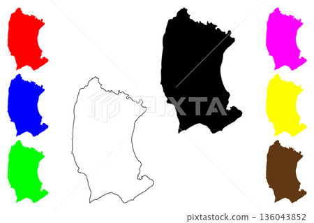 San Juan city (Calabarzon Region, Republic of the Philippines, ROP) map vector illustration, scribble sketch San Juan map 136043852