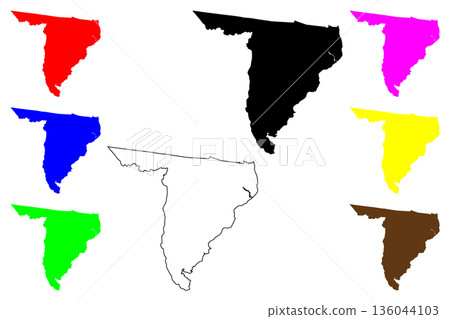 Santa Cruz city (Davao Region, Republic of the Philippines, ROP) map vector illustration, scribble sketch Santa Cruz map 136044103