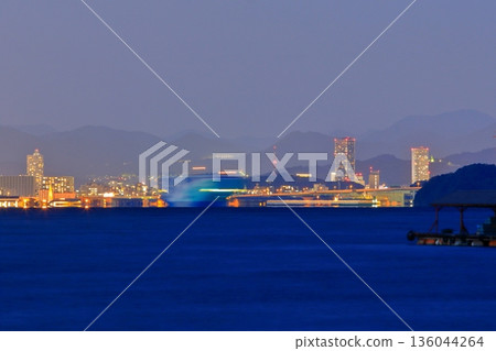 Hiroshima city at night as seen from Etajima (Kirikushi Port) Hiroshima city at night as seen from Etajima (Kirikushi Port) 136044264