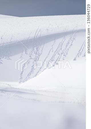 Snowy landscape of Tottori Sand Dunes Snowy landscape of Tottori Sand Dunes 136044729